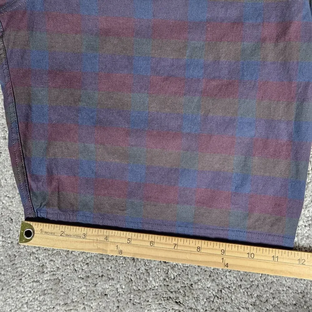 Lululemon Commission Shorts Mens 38 Blue Maroon Plaid Check Stretch‎ 10
